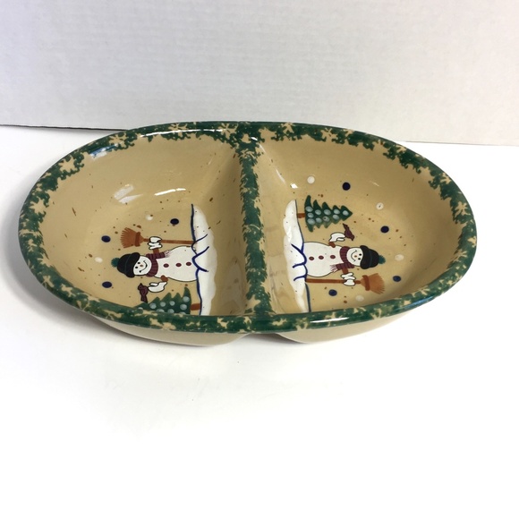ABC XMas Snowman Divided Serving Dish - Picture 9 of 11